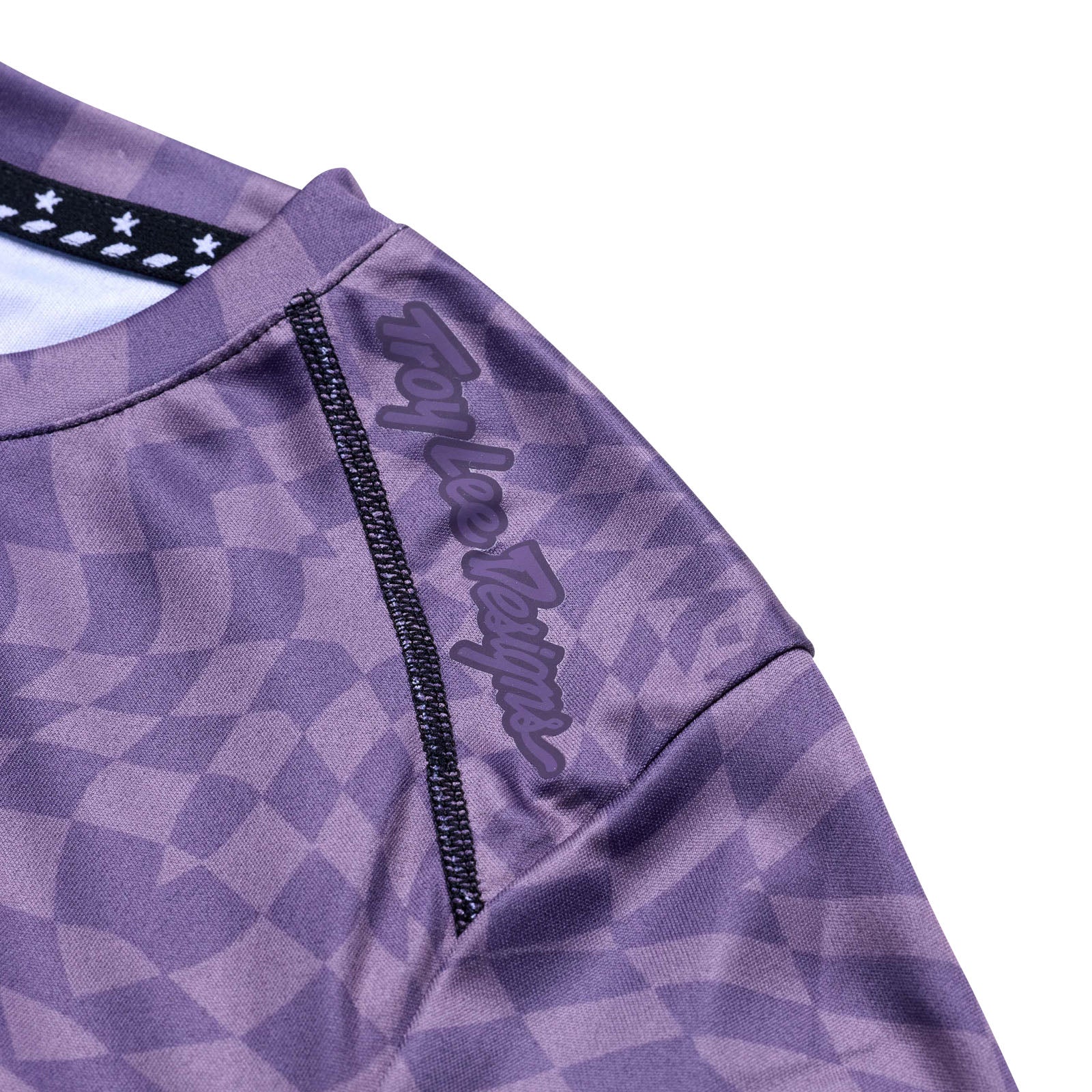 Womens Lilium Short Sleeve Jersey Twisted Checkers Deep Purple - Image 3