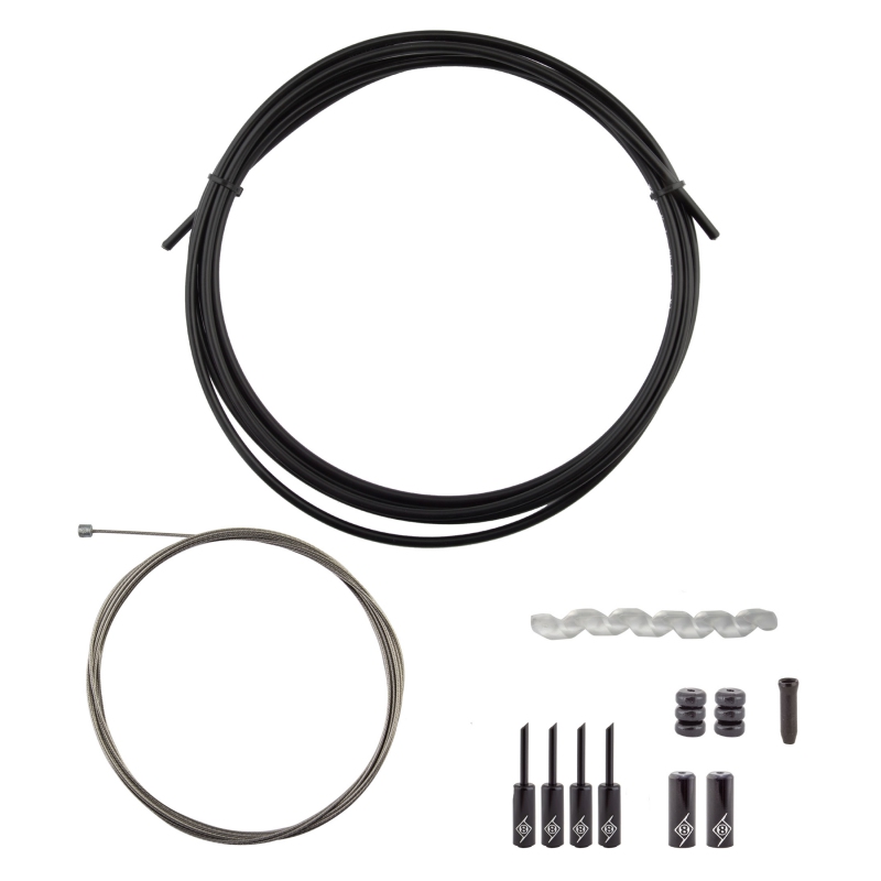 Origin8 Slick Compressionless 1x Gear Cable/Housing Kit Rear 2500mm/2800mm 4mm/1.1mm Black MTB/Road Compressionless