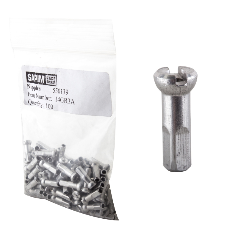Sapim Polyax Nipples Polyax 2.0 (14G) 14mm Bag of 100 Alloy Silver