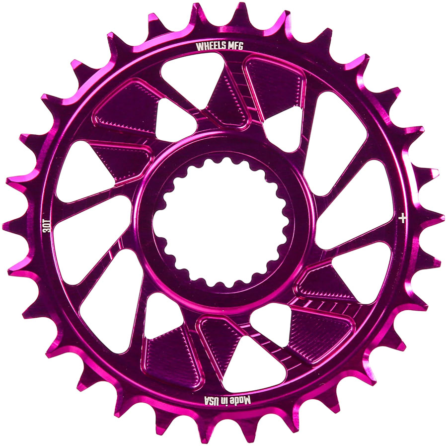 Wheels Manufacturing Direct Mount Chainring - 30t Shimano Direct Mount 1.5mm Outboard Offset HG+ Chain Compatible Purple Wheels Manufacturing Direct Mount Chainring - 30t Shimano Direct Mount 1.5mm Outboard Offset HG+ Chain Compatible Purple