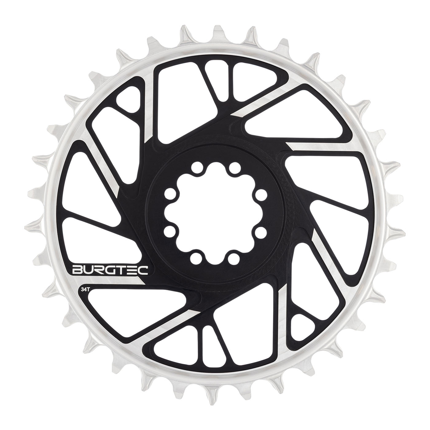 Burgtec 3mm Offset Thick Thin Chainring SRAM 8-Bolt 34T Blk