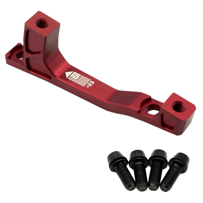 Freedom Coast Post Mount Brake Adapter 200mm+23 Red