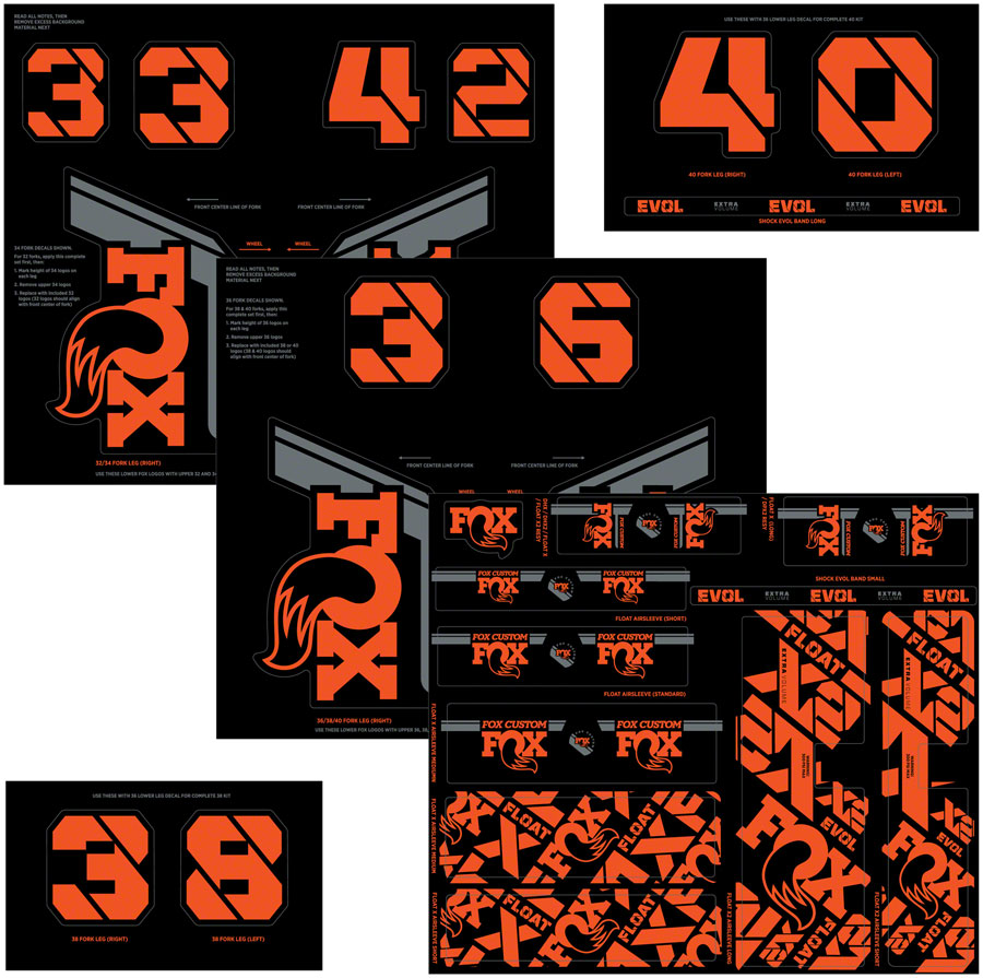 FOX Fork and Shock Decal Kit - Image 2