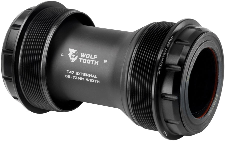 Wolf Tooth T47 External Bottom Bracket - T47 External 68/73mm For 30mm Spindle BLK