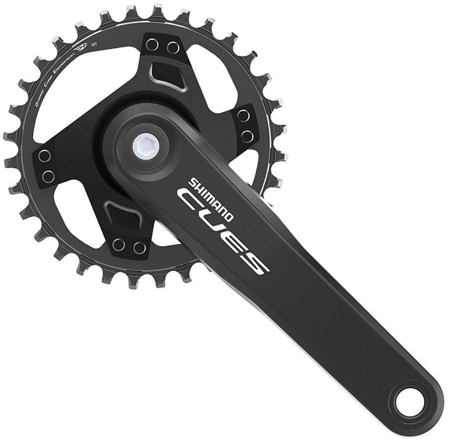Shimano CUES FC-U4000-1 Crankset - 9/10/11-Speed, Riveted Square Taper JIS Spindle Interface, Black variant 4