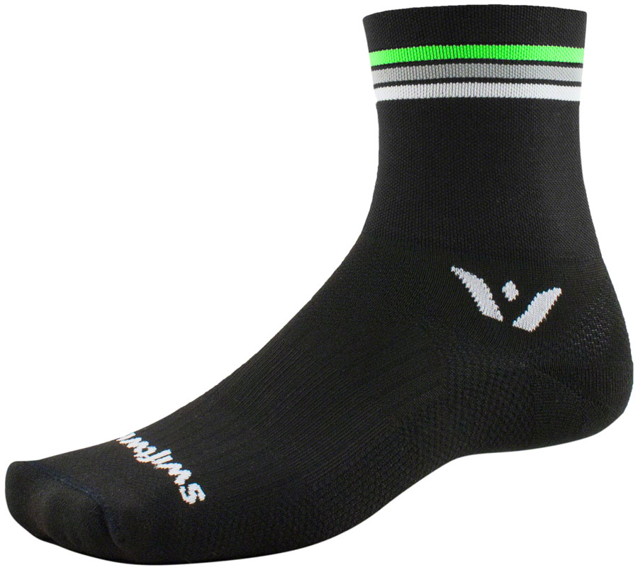 Swiftwick Aspire Four Socks - 4" Black Stripe Medium