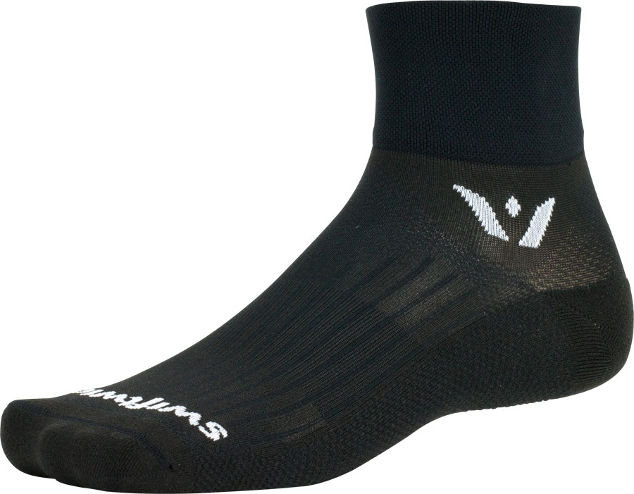 Swiftwick Aspire Quarter Crew Socks - 2", Black