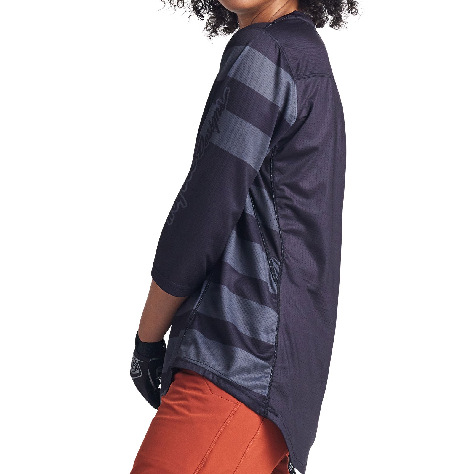 Womens Mischief Jersey Split Stripe Black - Image 7