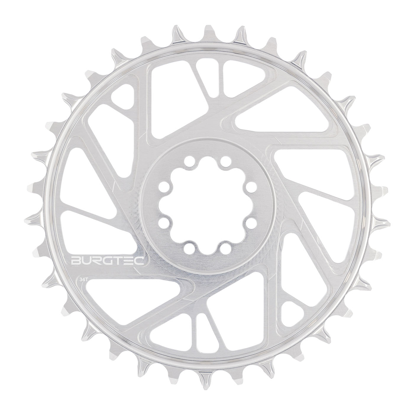 Burgtec 3mm Offset Thick Thin Chainring SRAM 8-Bolt 34T Silv