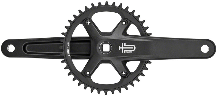 microSHIFT Sword BLK 1x Crankset - 9/10-Speed 110 Asym BCD JIS Square Taper Spindle Interface, Black variant 4
