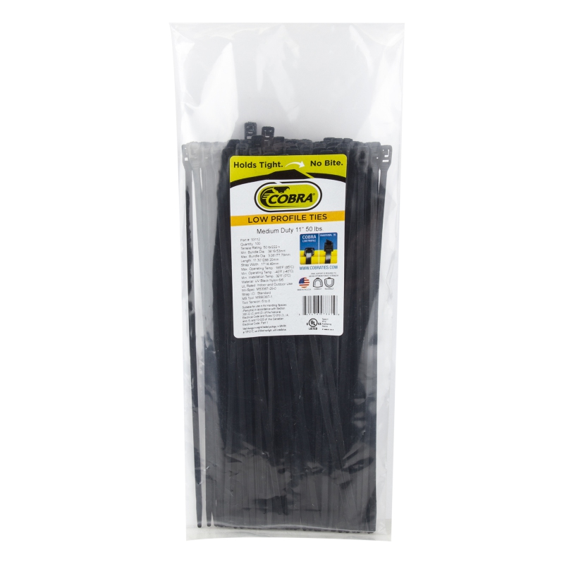 Cobra products Ties FlexRoute Ties 11` Black 100 pack