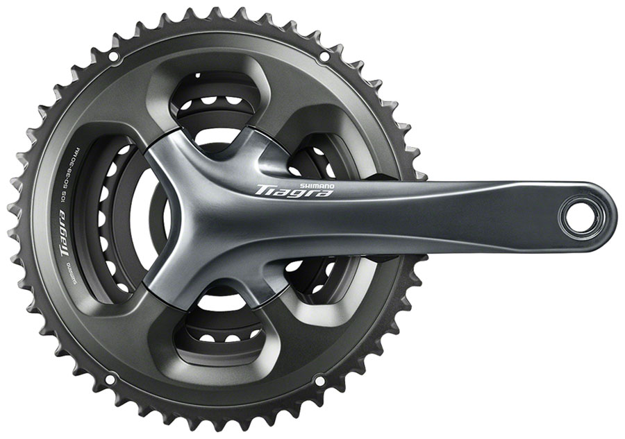 Shimano Tiagra FC-4703 Crankset - 10-Speed 50/39/30t 110/74 Asymmetric BCD Hollowtech II Spindle Interface, Gray