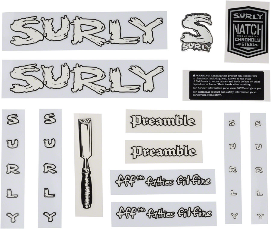 Surly Preamble Decal Set