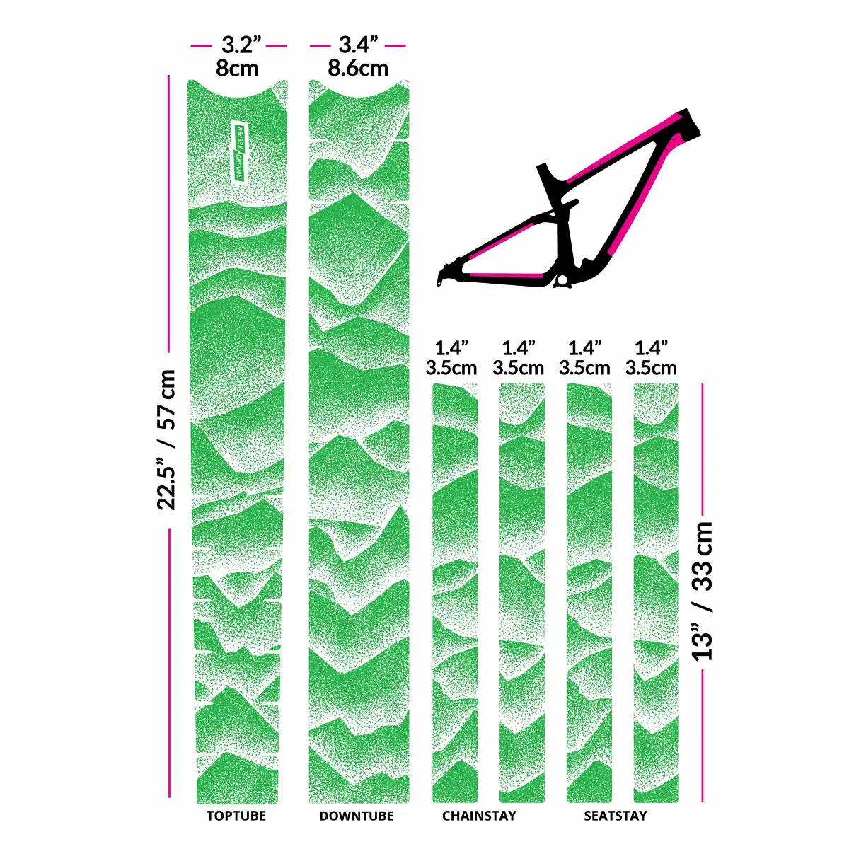 Ground Keeper Frame Keeper Ridgelines Lime Glossy  