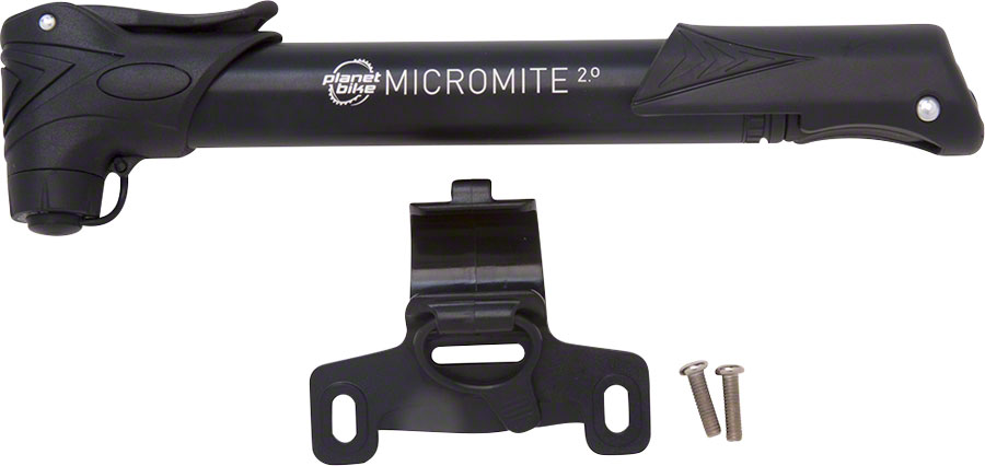 Planet Bike Micro Mite II Dual Stage Mini Frame Pump: Presta/Schrader Black