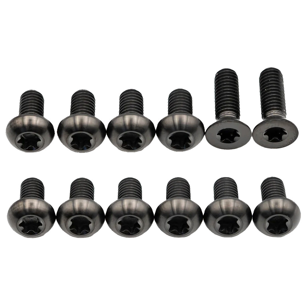Better Bolts Titanium Sensor Rotor Bolt Kit Black 12/Count