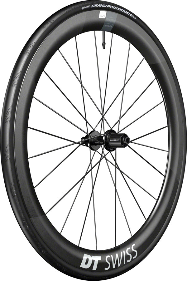 DT Swiss ARC 1400 DiCut 50 Rear Wheel - 700 12 x 142mm Center-Lock HG11 Road/XDR Ratchet EXP 36 BLK WTS w/Grand Prix 5000 STR Tire