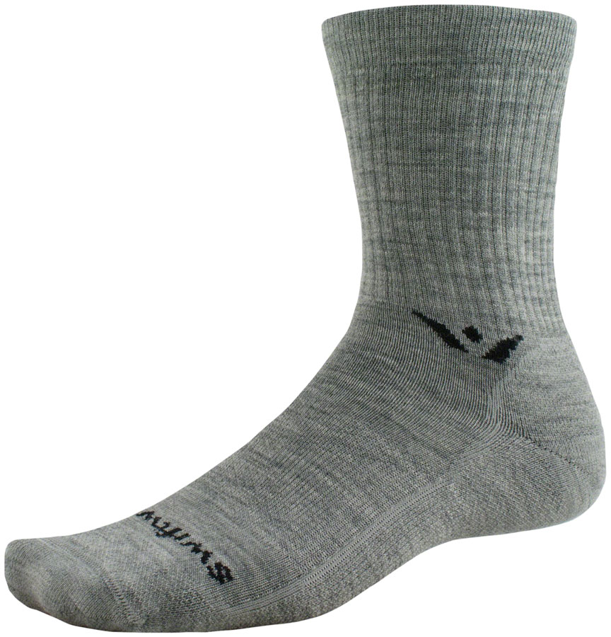 Swiftwick Pursuit Hike Medium Cushion Wool Socks - 6" Medium Weight Heather Small