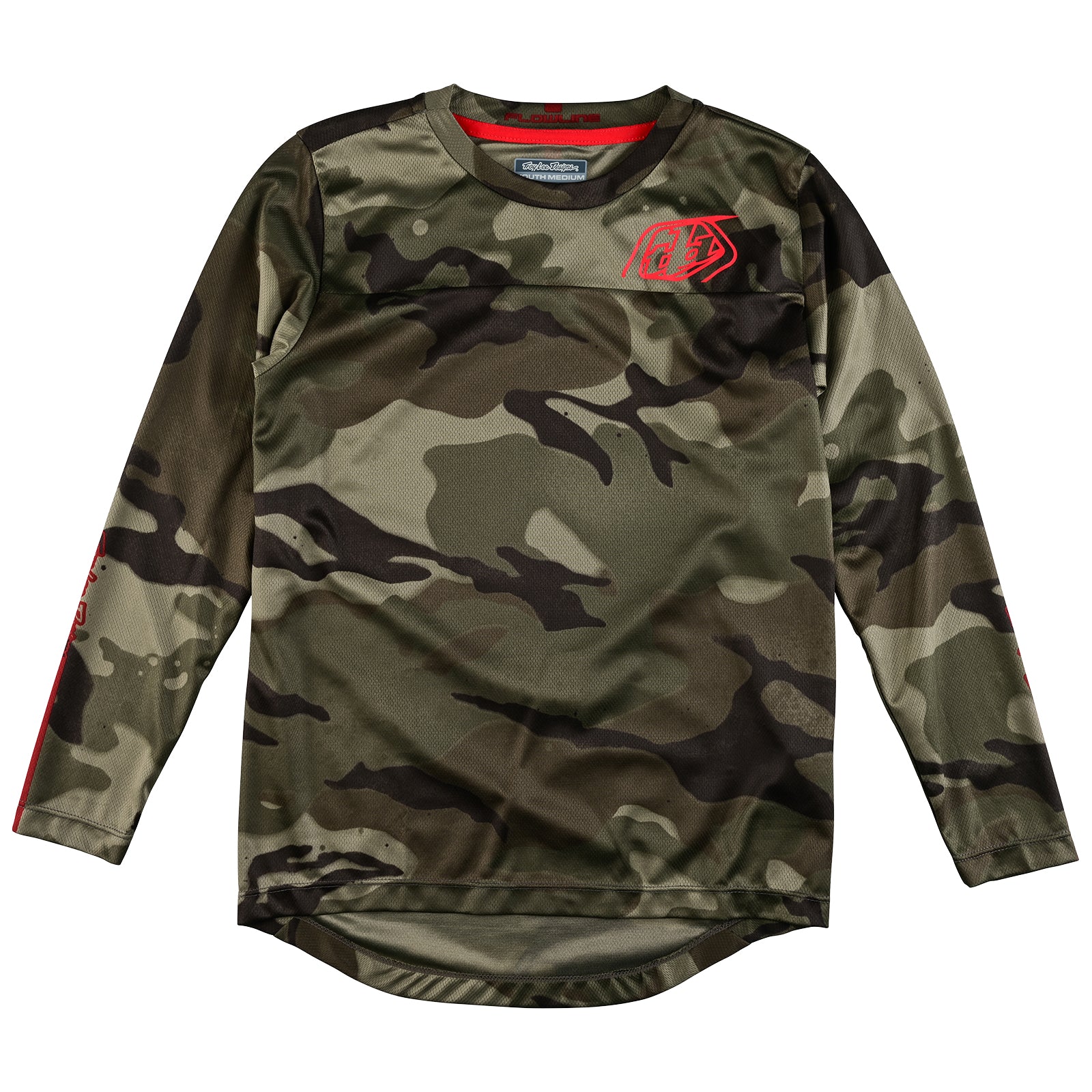 Youth Flowline LS Jersey Spray Camo Army Youth Flowline LS Jersey Spray Camo Army