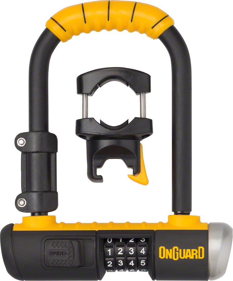 OnGuard Combo Mini U-Lock - 3.5 x 5.5" Combination Black/Yellow OnGuard Combo Mini U-Lock - 3.5 x 5.5" Combination Black/Yellow