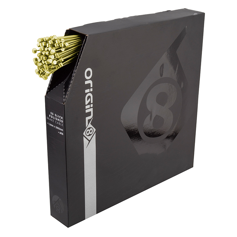 Origin8 SS SuperSlick Nano MTB Brake Cable Front or Rear 2800mm 1.5mm SS Gold Box of 50 MTB Origin8 SS SuperSlick Nano MTB Brake Cable Front or Rear 2800mm 1.5mm SS Gold Box of 50 MTB