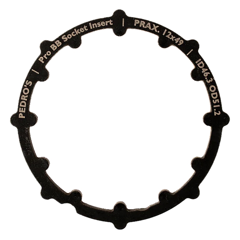 Pedros Pro BB Socket System Insert BB Adapter Tool Black 12-Notch 49mm 6460766 Praxis