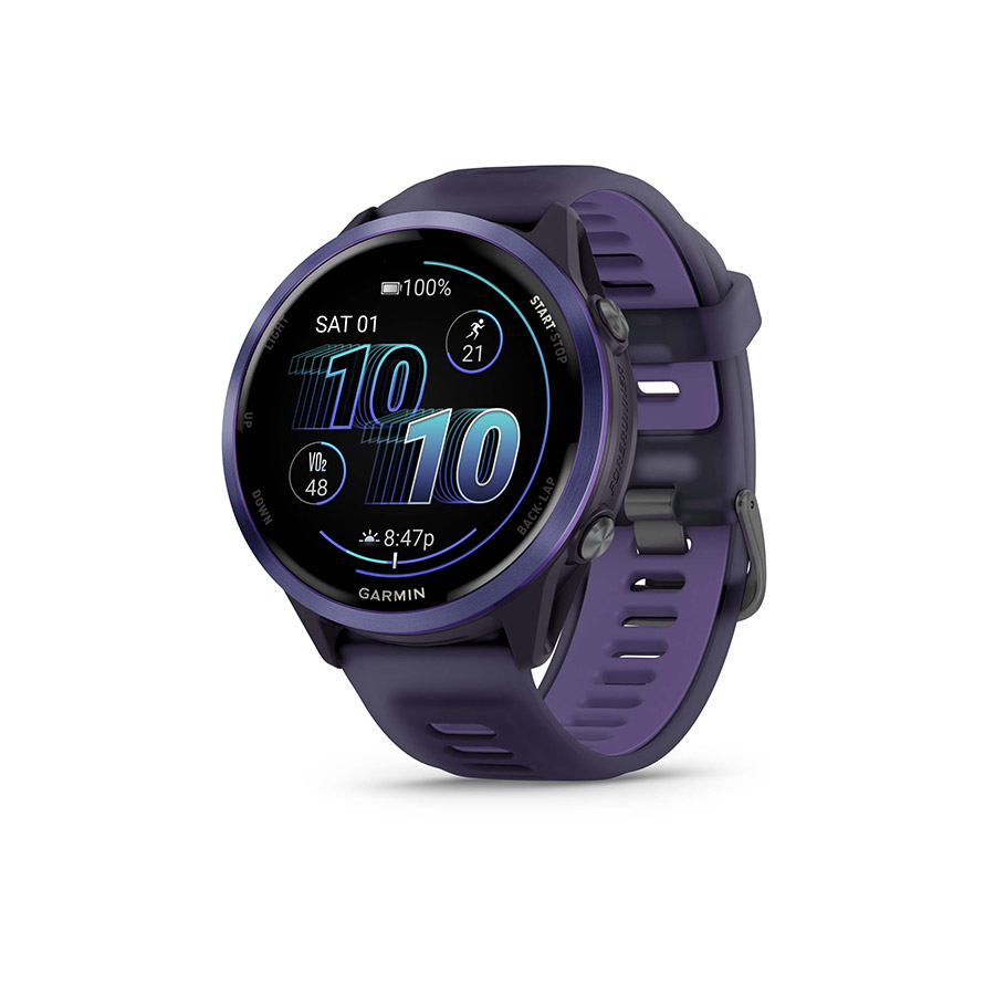 Garmin Forerunner 570 47mm Watch Watch Color: Indigo Wristband: Translucent Imperial Purple/Indigo - Silicone