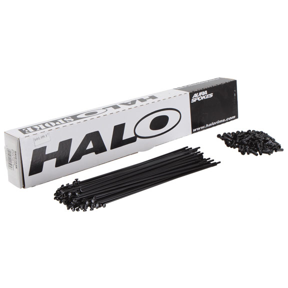 Halo Aura 14g Spoke Black 286mm 100/Count
