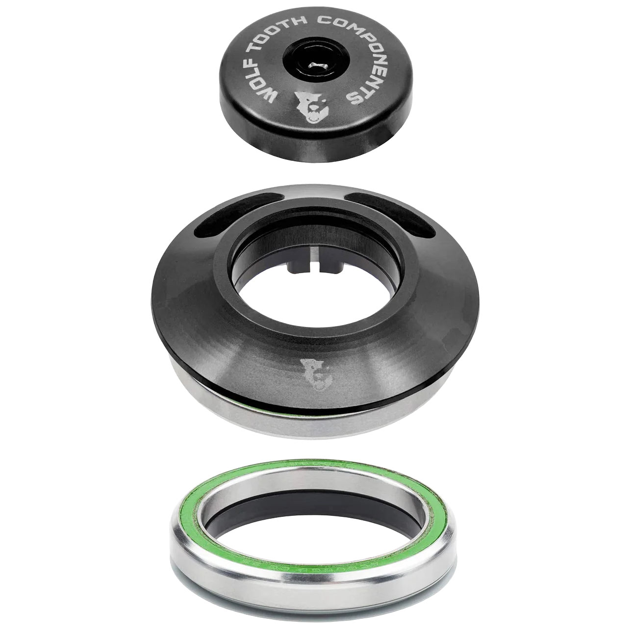 Wolf Tooth Components Semi-Internal IS52 Premium Upper& Lower Headset Black Wolf Tooth Components Semi-Internal IS52 Premium Upper& Lower Headset Black