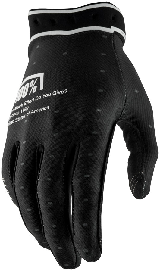 100% Ridefit Gloves - Black Medium