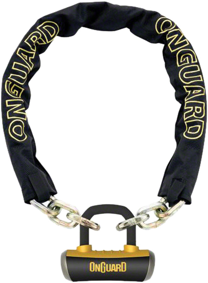 OnGuard Mastiff Chain Lock with Keys: 3.7' x 10mm Black/Yellow OnGuard Mastiff Chain Lock with Keys: 3.7' x 10mm Black/Yellow