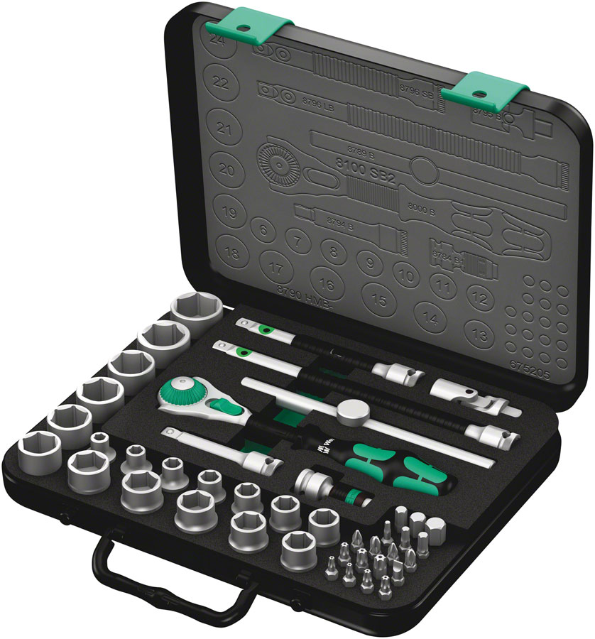 Wera 8100 SB 2 Zyklop Speed Ratchet Set 3/8" Drive Metric Wera 8100 SB 2 Zyklop Speed Ratchet Set 3/8" Drive Metric