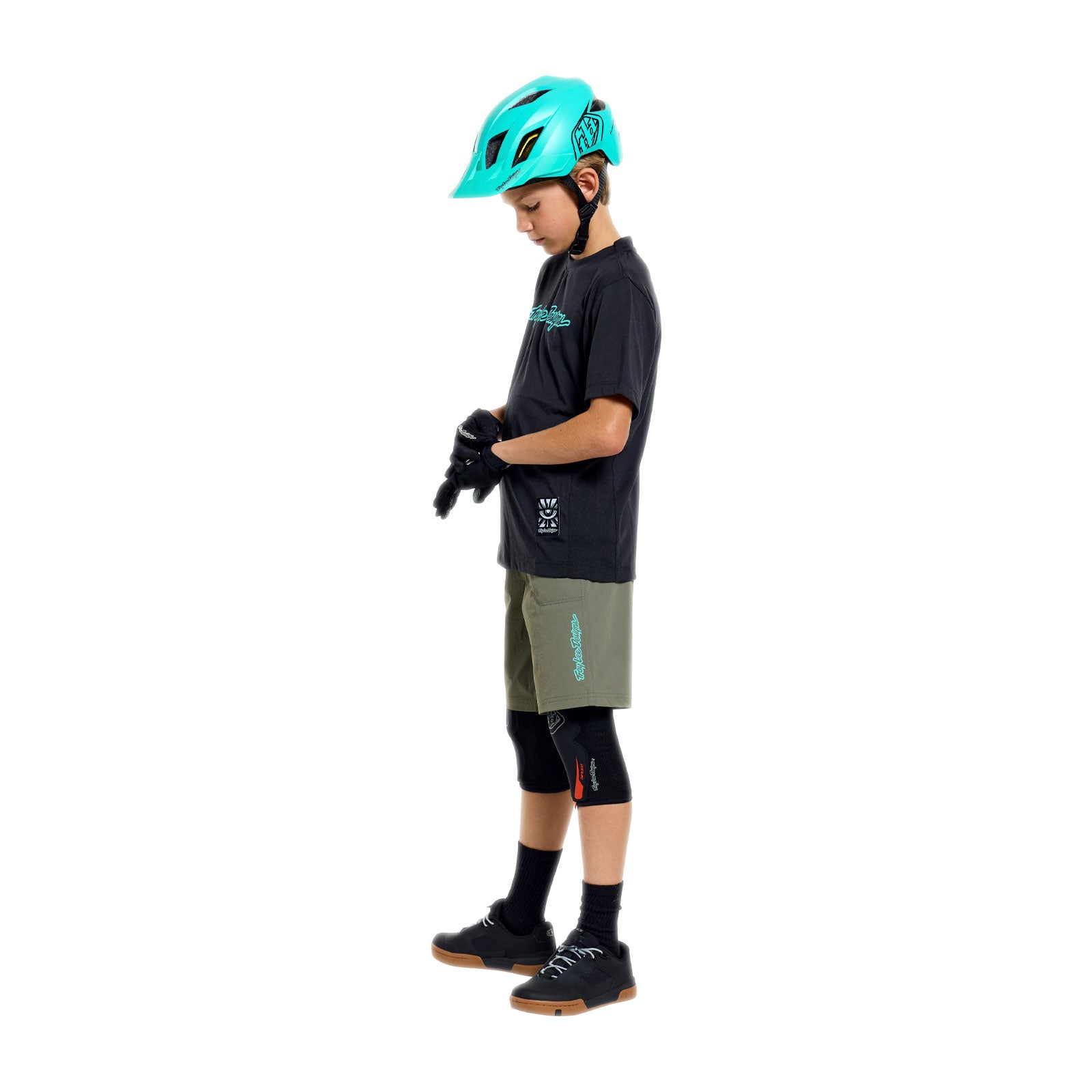 Youth Skyline Ride SS Tee Signature Black / Real Teal - Image 8