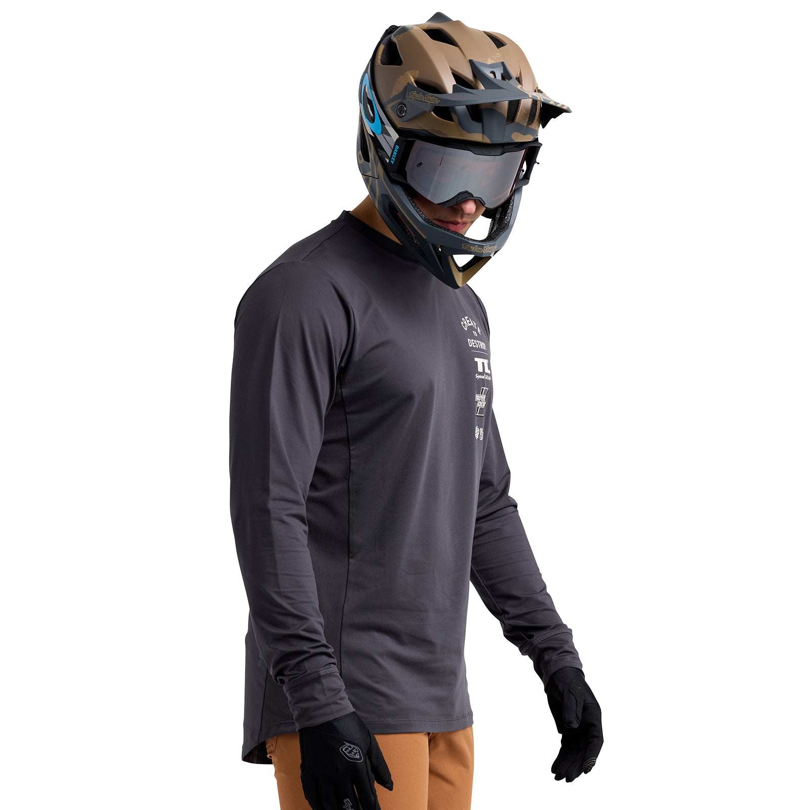 Ruckus Long Sleeve Ride Tee Destroy Carbon - Image 6