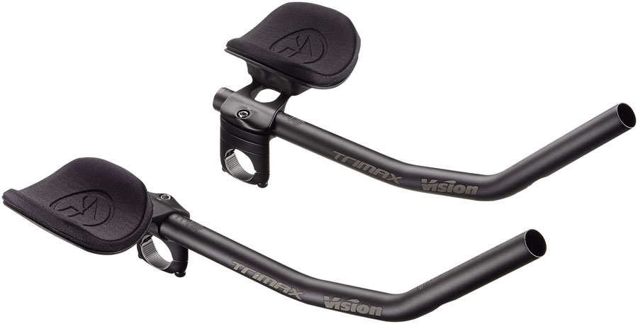 Vision TriMax Alloy Clip-ons 210–360mm Extension Range J-Bend Shape Aero Bar Add-on – Alloy