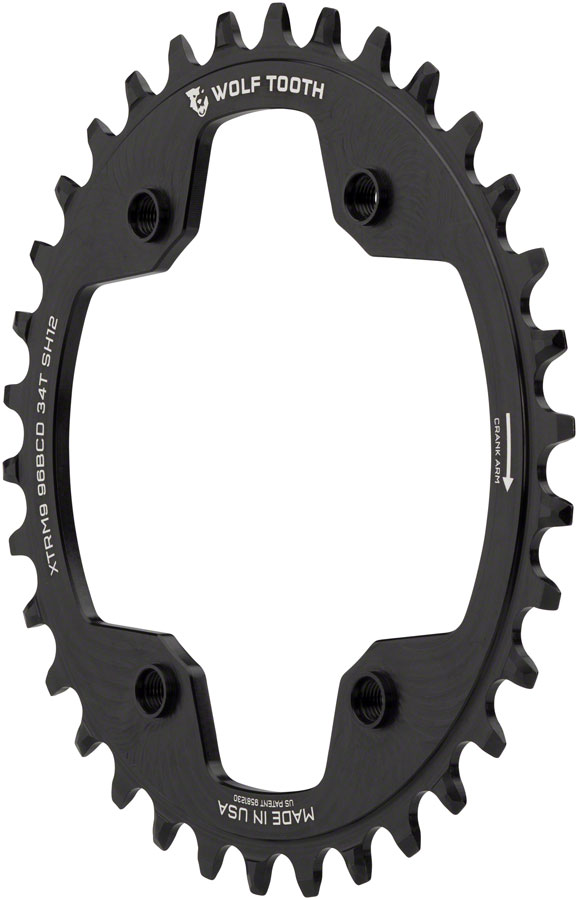 Wolf Tooth 96 BCD Chainring - 96 Asymmetric BCD for 12-Speed Hyperglide+