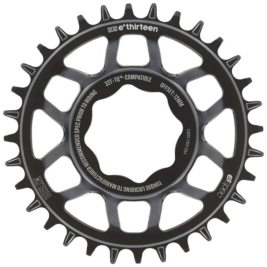 e*thirteen Helix Core e*spec  Chainring 32T TQ HPR50 Direct Mount 55mm Chainline 12mm Offset Shimano/Sram 11/12s Compatible BLK