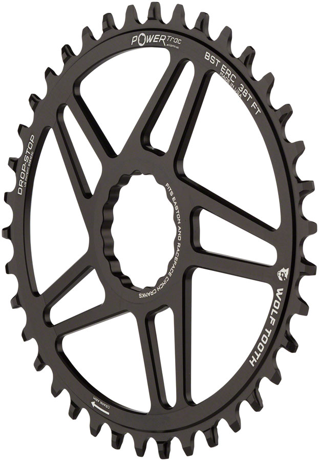 Wolf Tooth Elliptical Direct Mount Chainring - 38t RaceFace/EastonCINCH Direct Mount 3mm Offset Drop-Stop B Flattop Compatible BLK