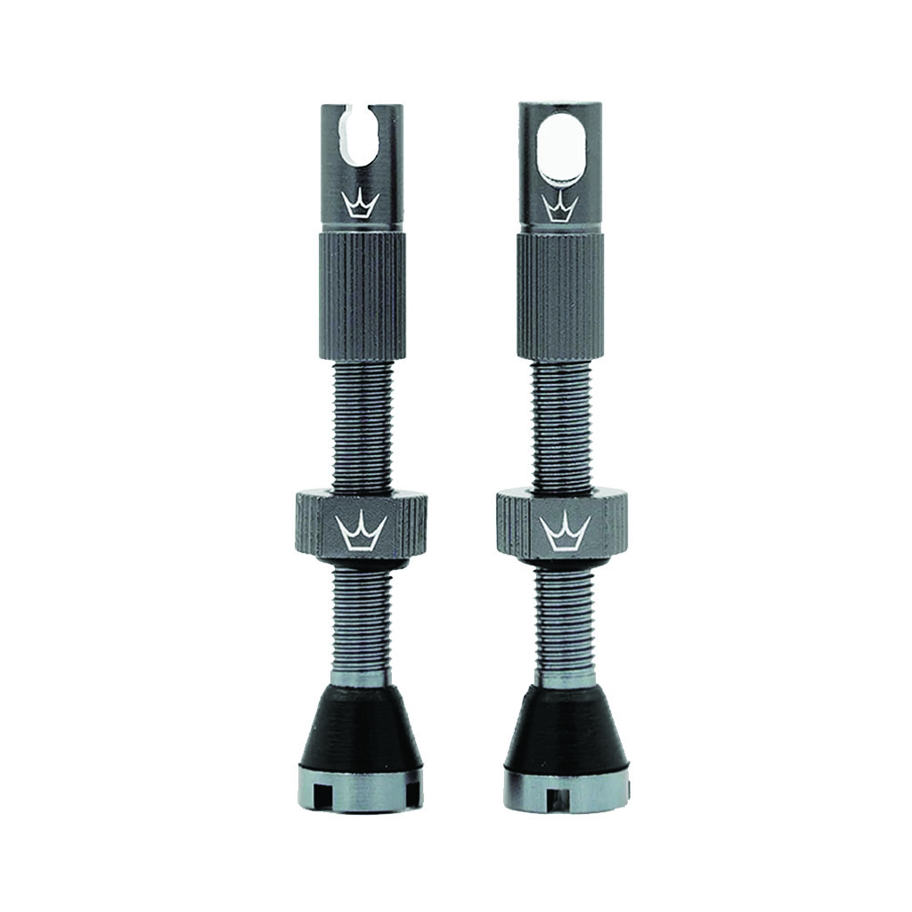 Peaty's Alloy Presta Valve Stem 42mm Pair Slate
