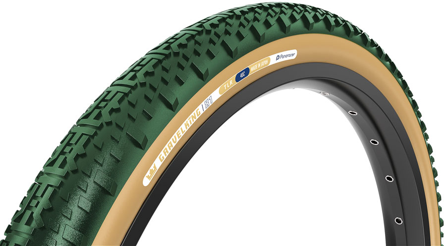 Panaracer GravelKing X1 Tire - 700 x 45 Clincher Folding  British Racing Green/Brown