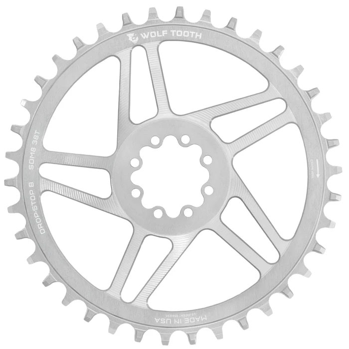 Wolf Tooth Components 8-Bolt Road/Gravel Chainring (Flat Top) 38T Silver Wolf Tooth Components 8-Bolt Road/Gravel Chainring (Flat Top) 38T Silver