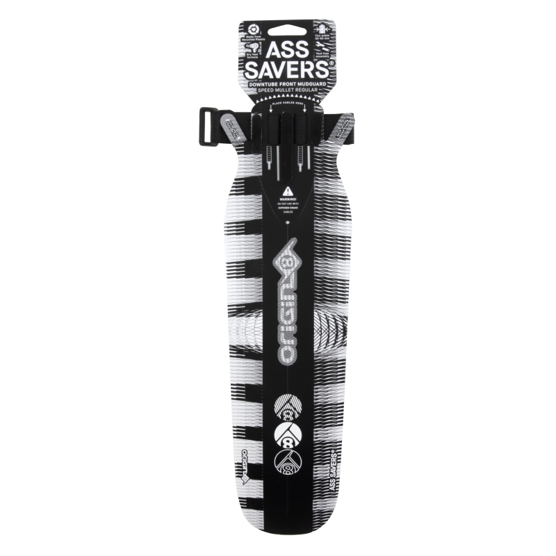 Origin8 Hi-Fi Ass Savers Front Fender Downtube Front 390mm x 110mm Polypropylene Black/White 30g Origin8 Hi-Fi Ass Savers Front Fender Downtube Front 390mm x 110mm Polypropylene Black/White 30g
