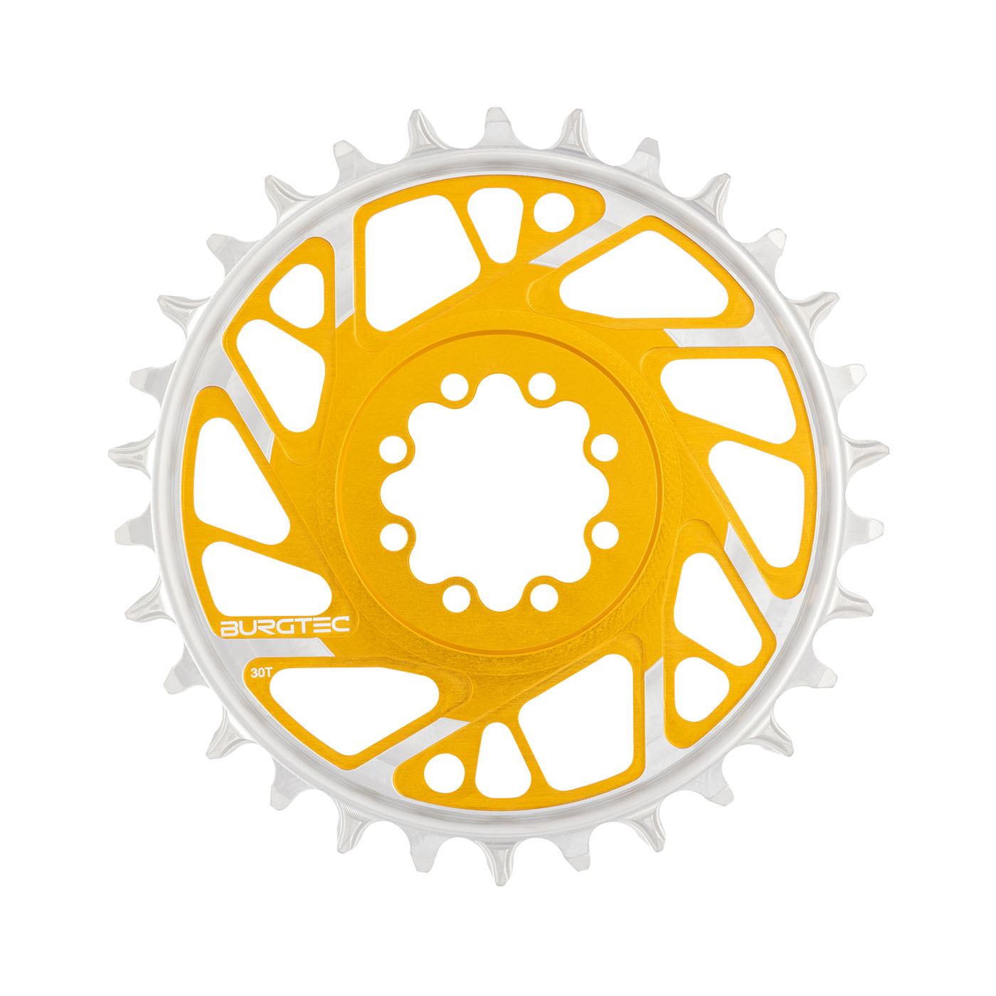 Burgtec 3mm Offset Thick Thin Chainring SRAM 8-Bolt 30T Gold