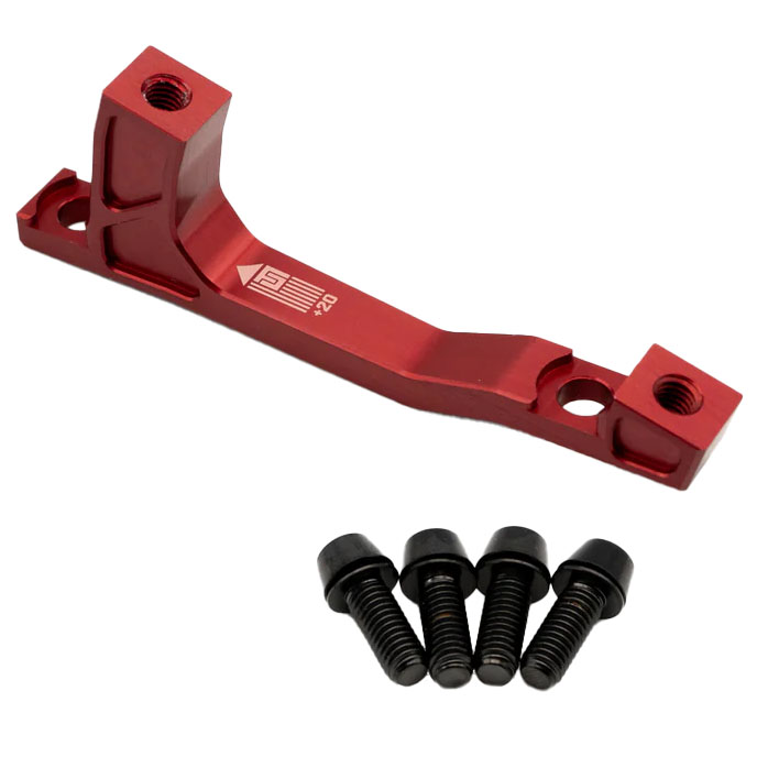 Freedom Coast Post Mount Brake Adapter 200mm+20 Red