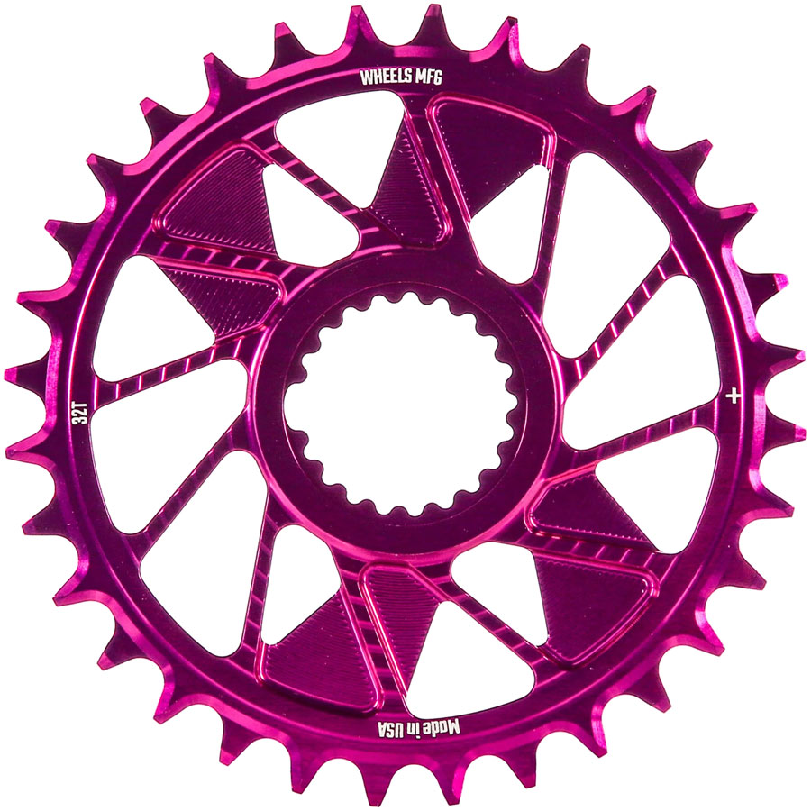 Wheels Manufacturing Direct Mount Chainring - 32t Shimano Direct Mount 1.5mm Inboard Offset HG+ Chain Compatible Purple