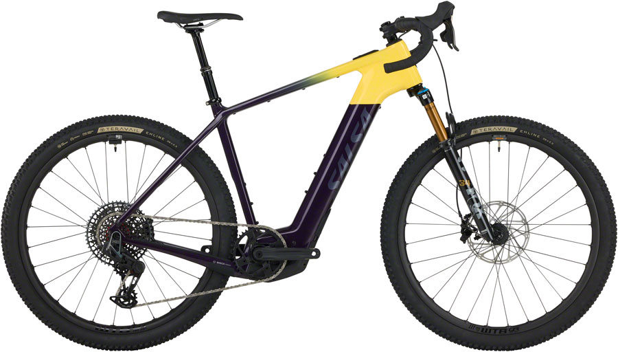 Salsa Tributary C Force XO AXS Transmission SUS Ebike - 29", Carbon, Amethyst/Yellow