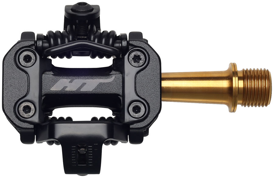 HT Components M2T Pedals - Dual Sided Clipless Aluminum 9/16" Black/Gold HT Components M2T Pedals - Dual Sided Clipless Aluminum 9/16" Black/Gold