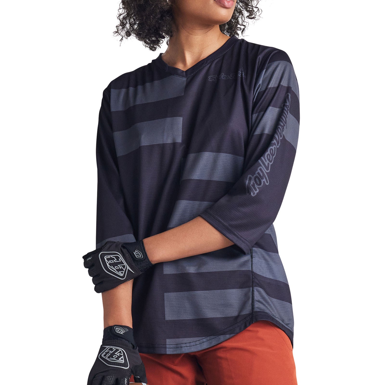 Womens Mischief Jersey Split Stripe Black - Image 5
