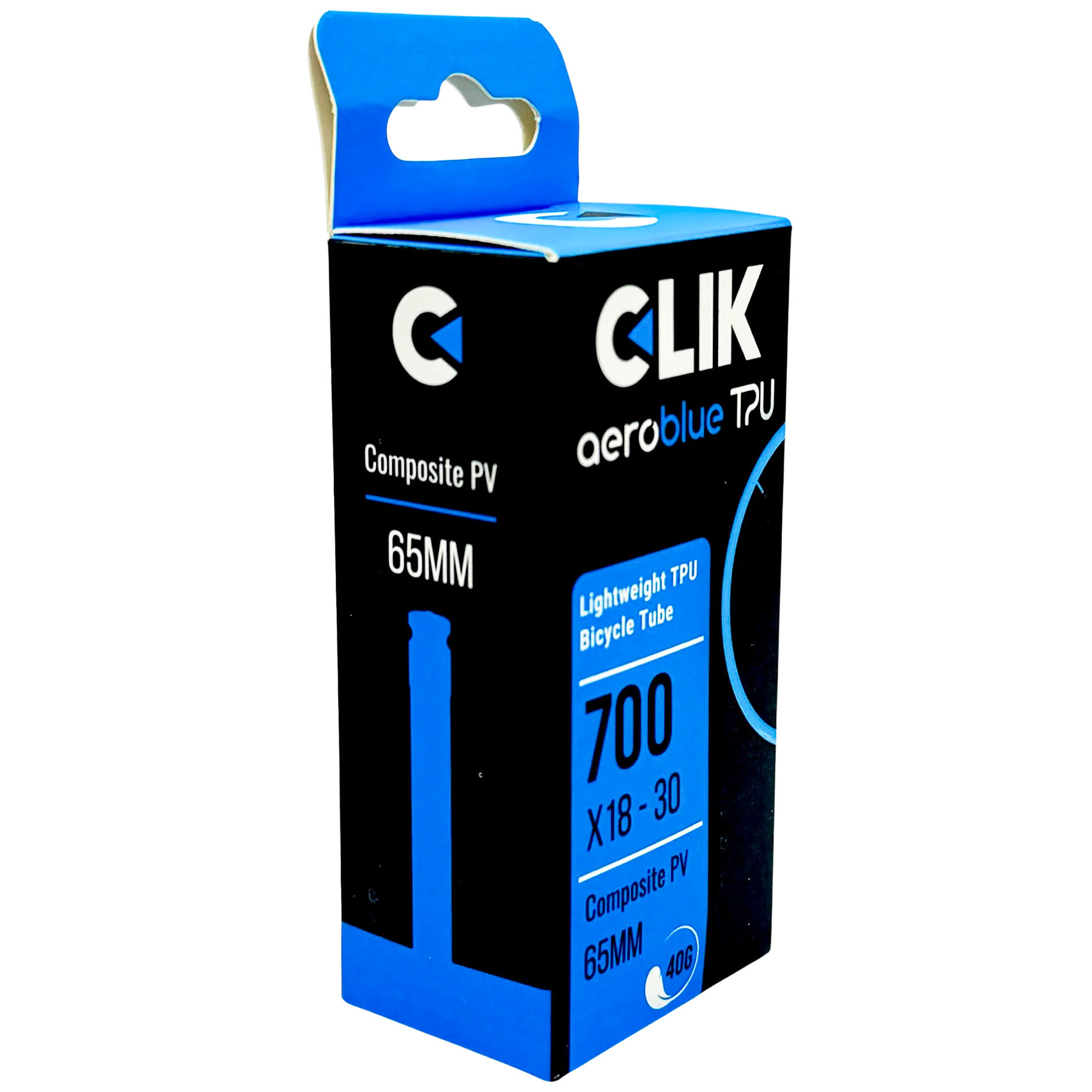 Clik AeroBlue TPU Tube Clik Valve 700x18-30 65mm Valve