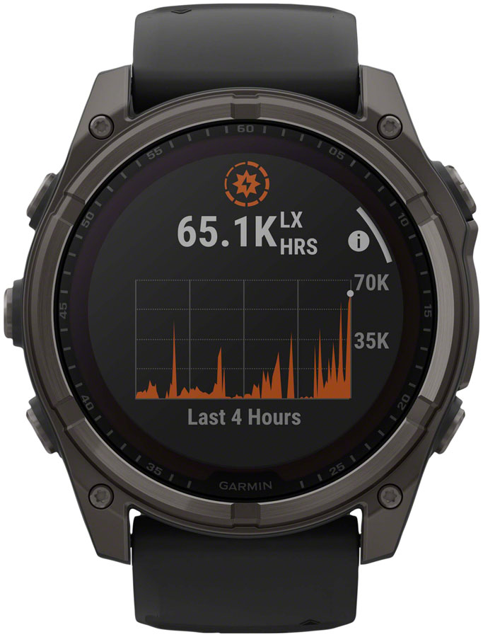Garmin fenix 8 Smartwatch - Sapphire Carbon Gray DLC Titanium BLK/Pebble Gray Silicone - Image 2